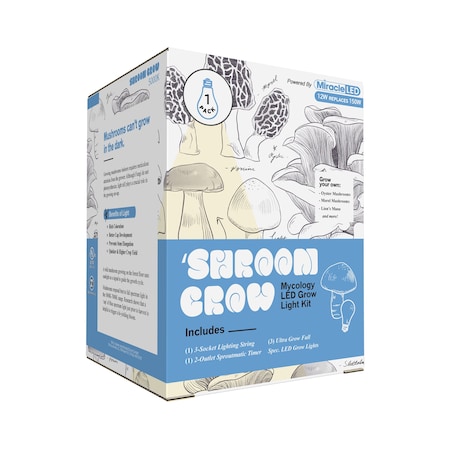 Miracle Led Shroom Grow 3-Socket Indoor Mushroom Grow Kit- 3 Full Spec. Replace 150W LED Grow Bulbs w/ Timer 801699